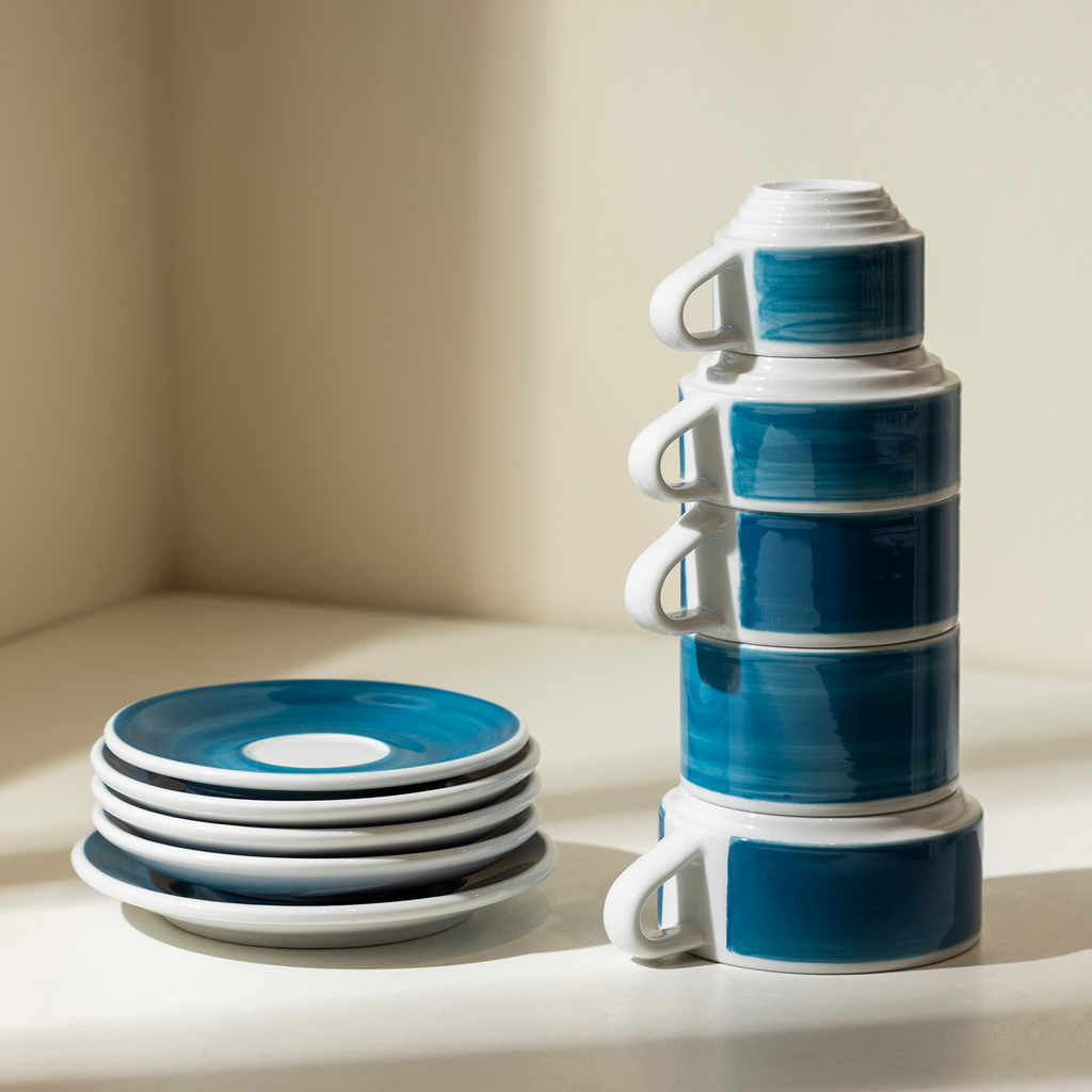 Set of 5 - All Size Deco Cups and Saucers