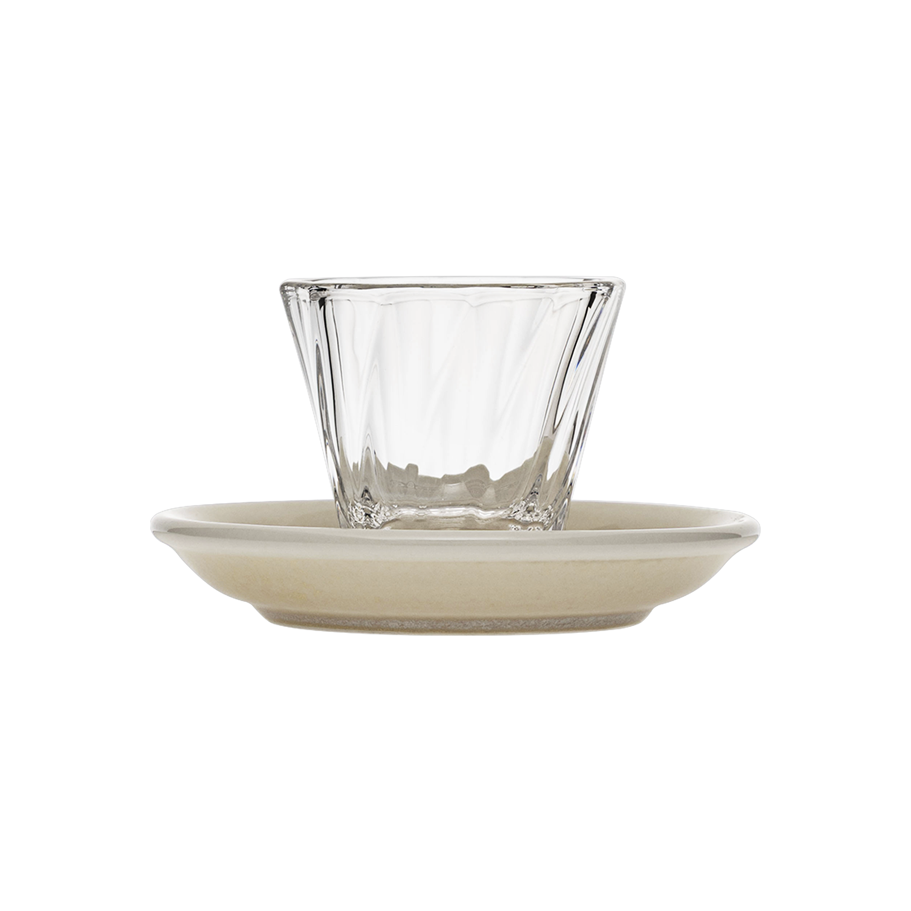 70ml Twisted Espresso Glass  and 11.5cm Espresso Saucer