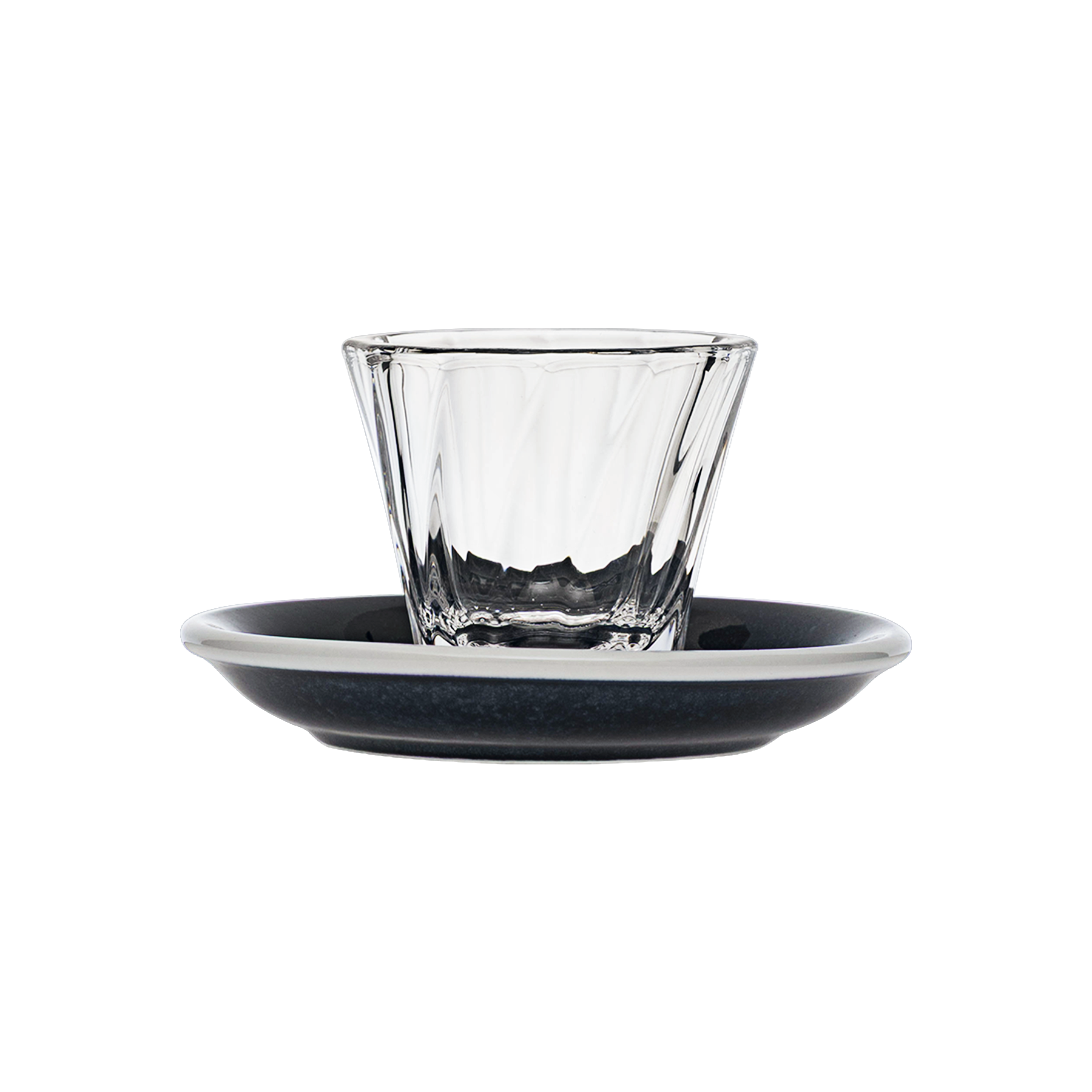 70ml Twisted Espresso Glass  and 11.5cm Espresso Saucer