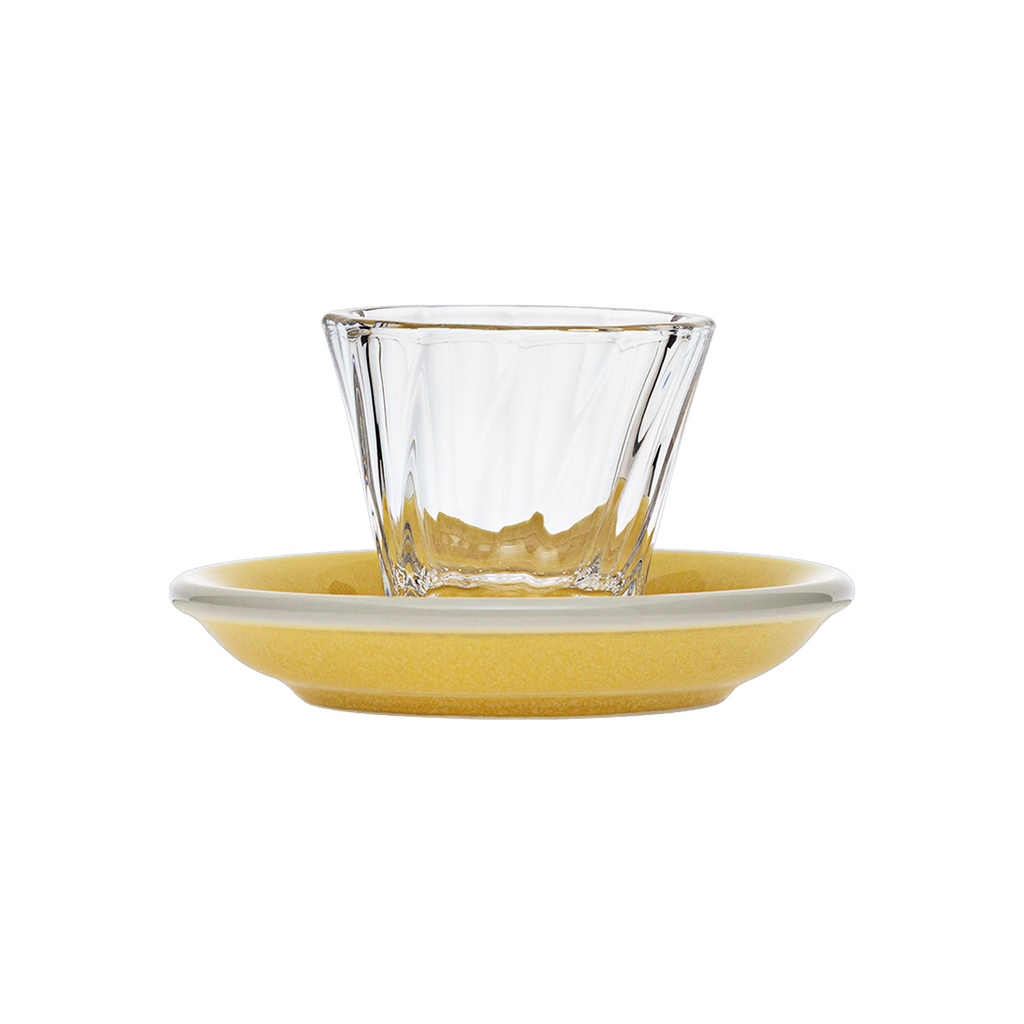 70ml Twisted Espresso Glass  and 11.5cm Espresso Saucer