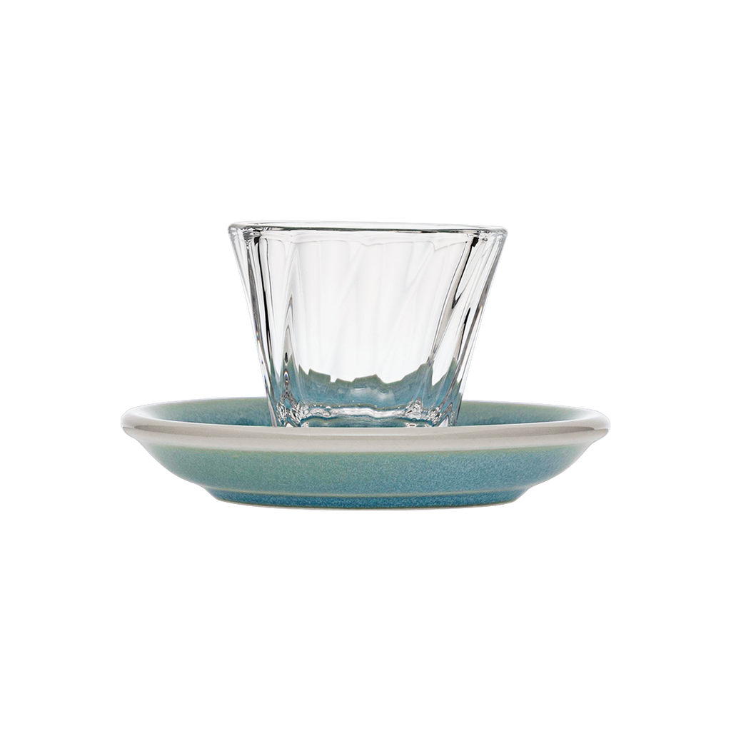 70ml Twisted Espresso Glass  and 11.5cm Espresso Saucer