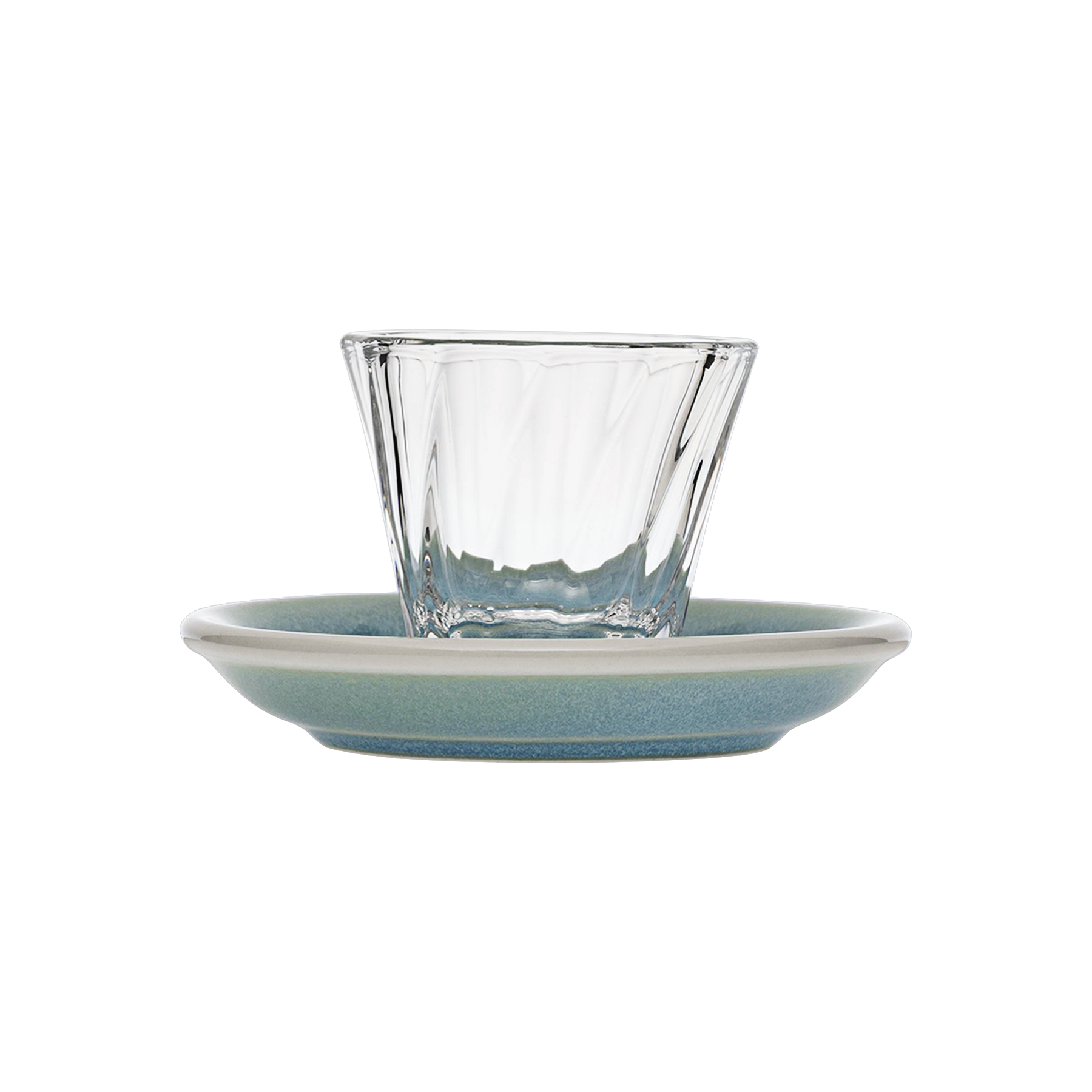 70ml Twisted Espresso Glass  and 11.5cm Espresso Saucer