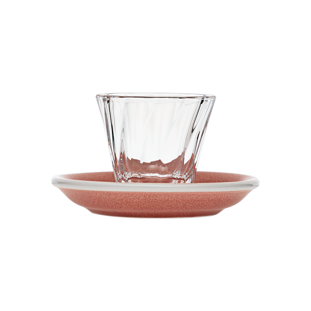 70ml Twisted Espresso Glass  and 11.5cm Espresso Saucer