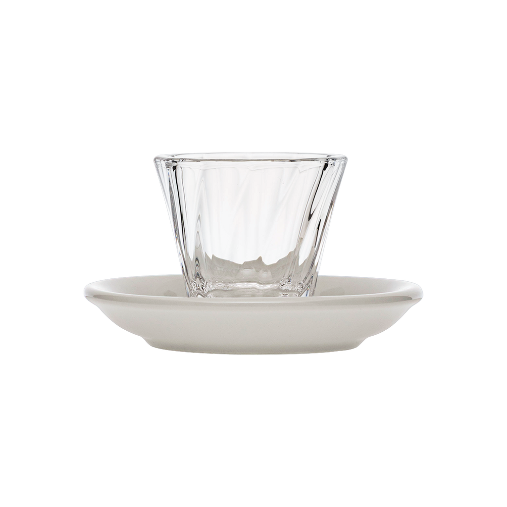 70ml Twisted Espresso Glass  and 11.5cm Espresso Saucer