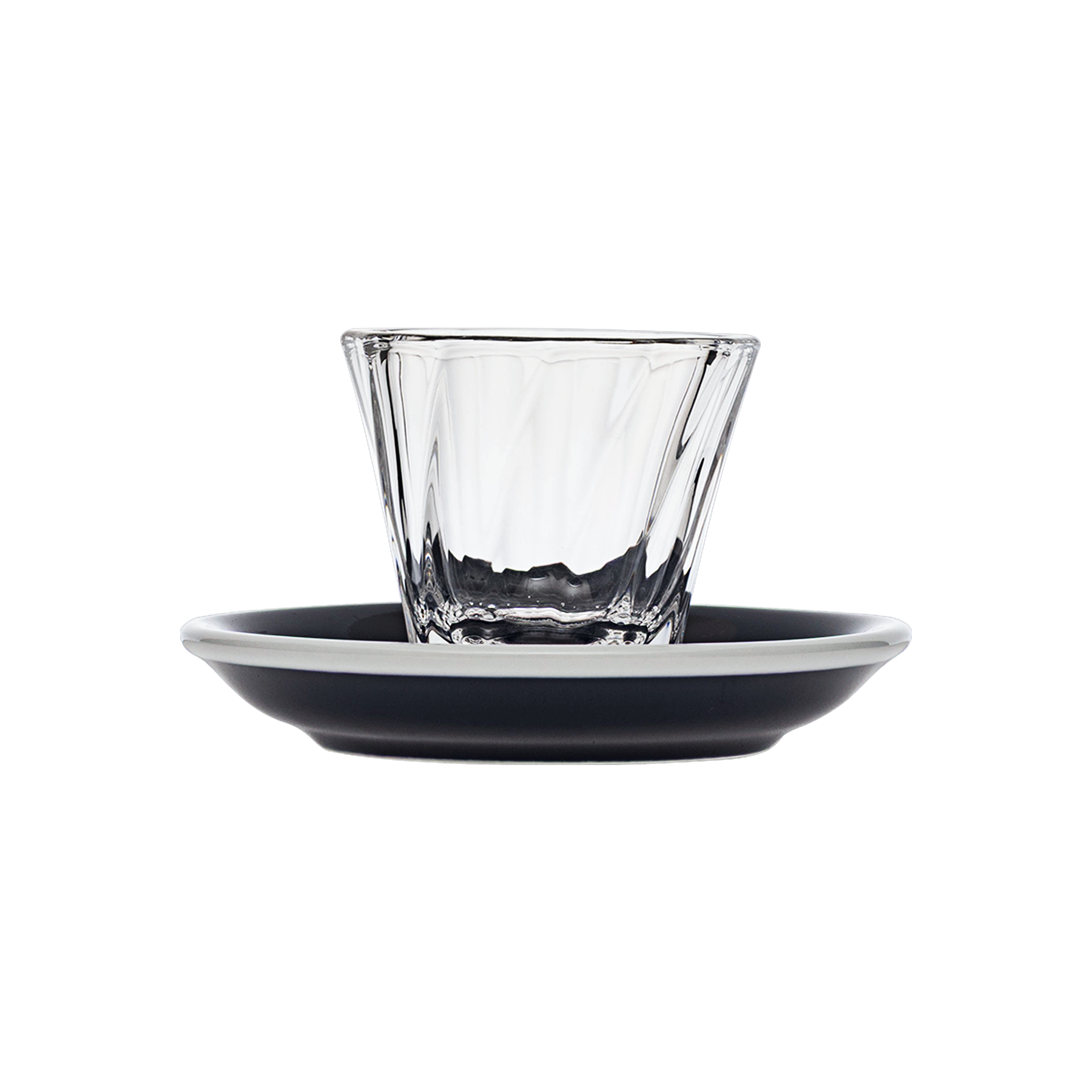 70ml Twisted Espresso Glass  and 11.5cm Espresso Saucer