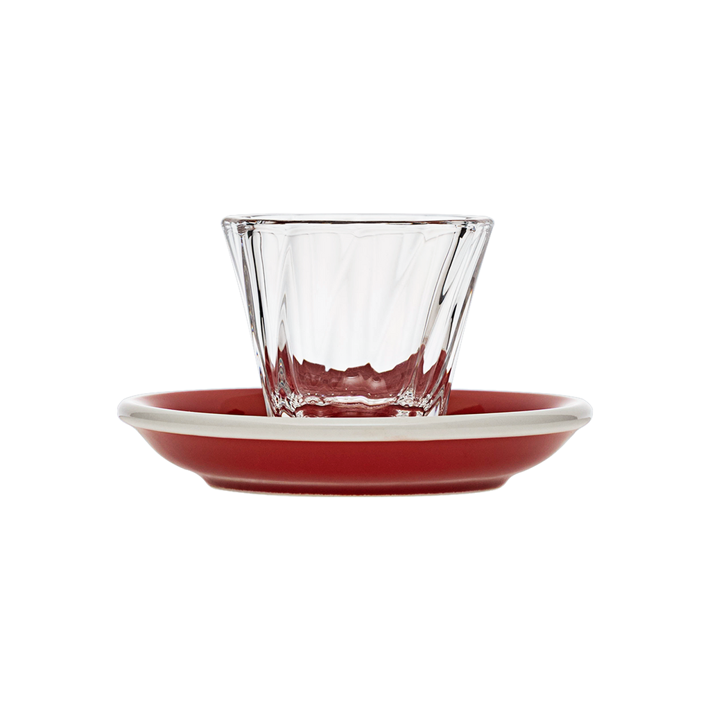 70ml Twisted Espresso Glass  and 11.5cm Espresso Saucer