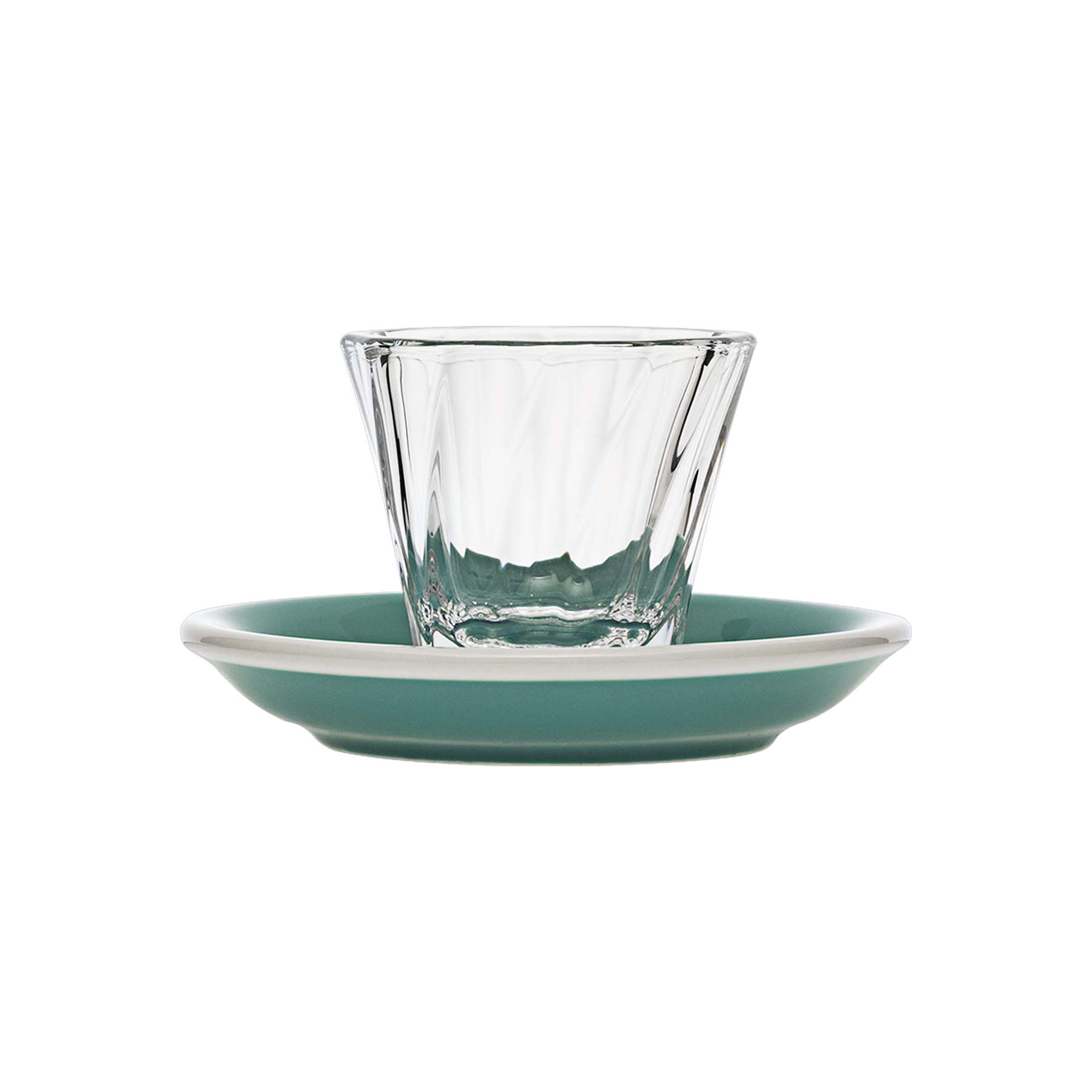 70ml Twisted Espresso Glass  and 11.5cm Espresso Saucer