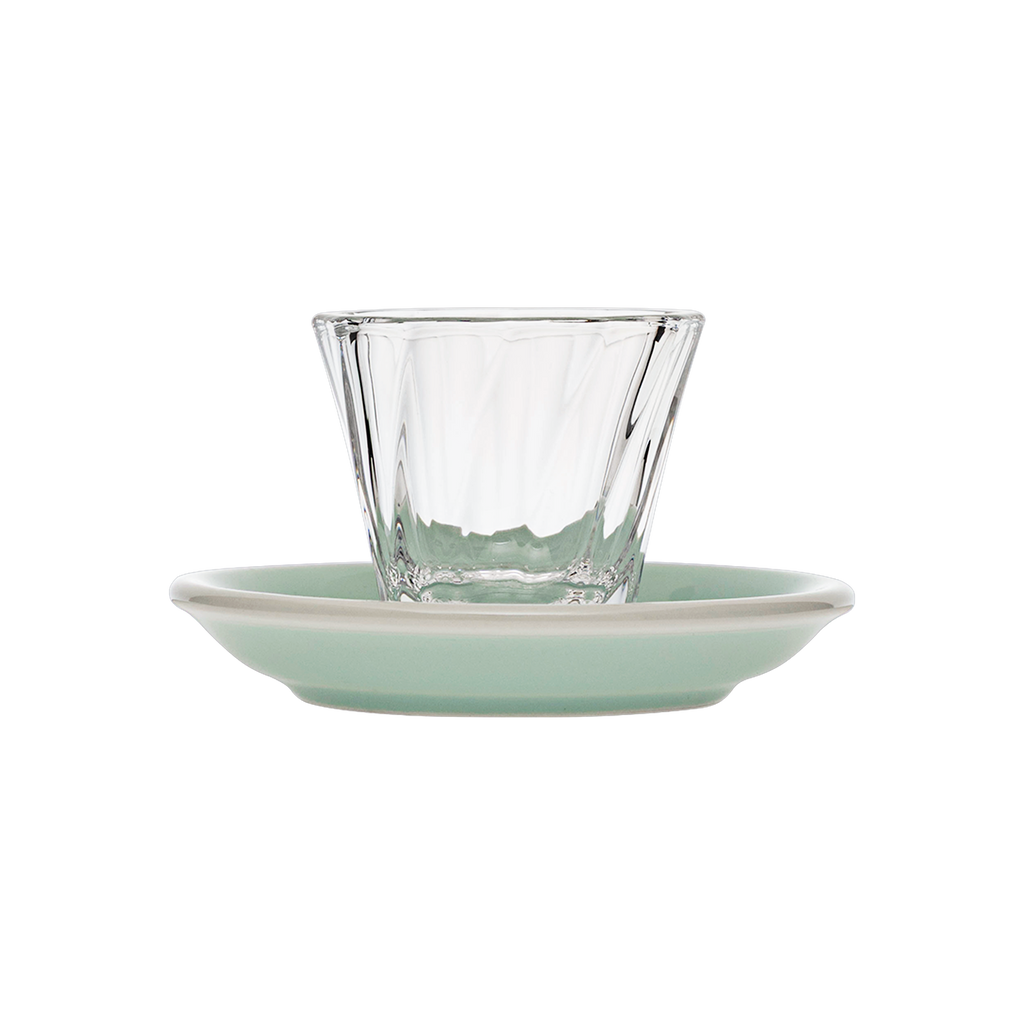 70ml Twisted Espresso Glass  and 11.5cm Espresso Saucer