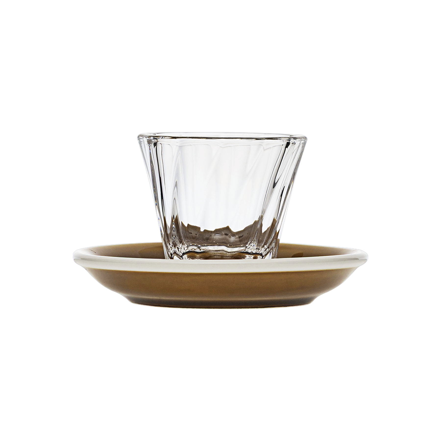 70ml Twisted Espresso Glass  and 11.5cm Espresso Saucer