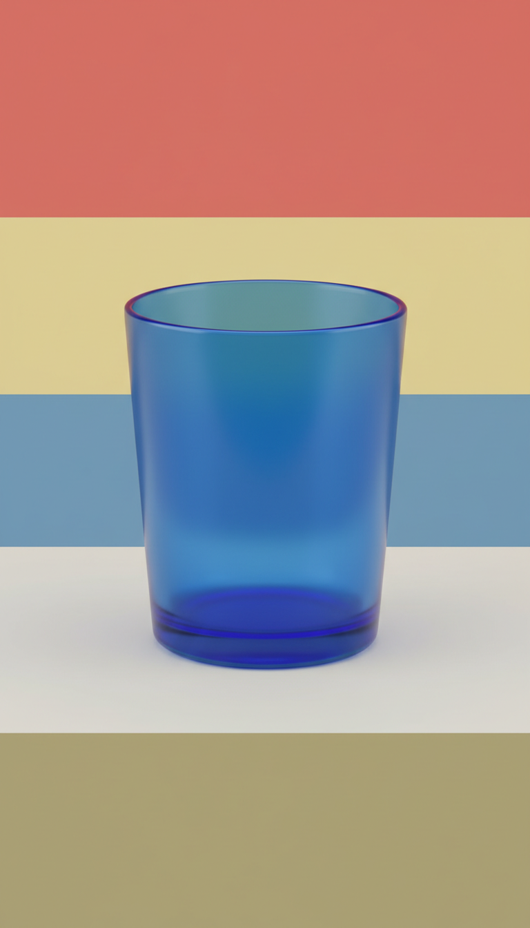 Cerulean Blue glass tumbler